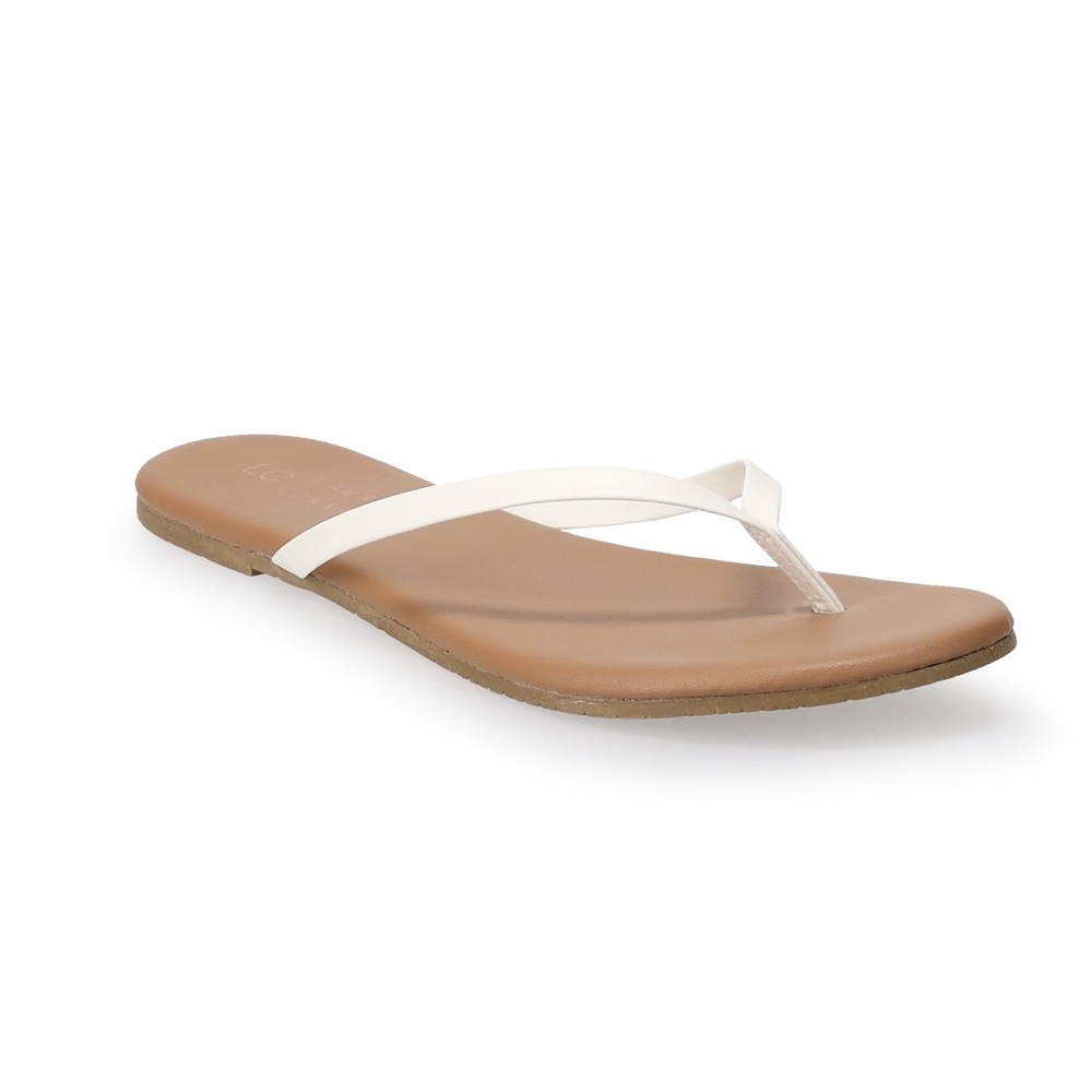 Lauren Conrad Women’s Flip Flop Sandals, Color White, Size 11